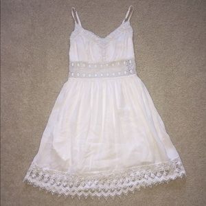 Abercrombie & Fitch White Lace Trim Skater Dress